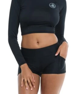 Smoothies Rider Cross-Over Shorts - Black -HYN Swimwear Shop 29506660 068FrontDetail