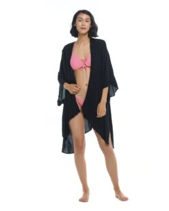 Aubree Cover-Up Kimono - Black