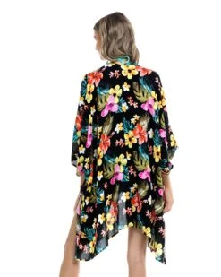 Aubree Kaftan Cover-Up Dress - Black -HYN Swimwear Shop 39475659 5368Back