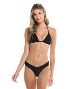 Smoothies Dita Triangle Bikini Top - Black -HYN Swimwear Shop 3950600A 068Front