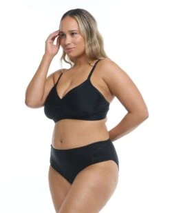 Smoothies Drew Plus Size Bikini Top - Black -HYN Swimwear Shop 39506128X 068Side