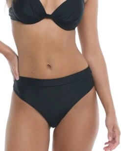 Smoothies Marlee High-Waist Bikini Bottom - Black -HYN Swimwear Shop 39506150 068FrontDetail