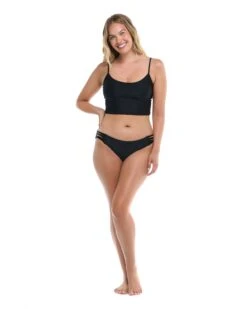 Smoothies Norah Swim Crop Top - Black -HYN Swimwear Shop 39506167 068FrontFullBody
