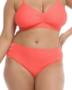 Smoothies Retro Plus Size Bikini Top - Sunset -HYN Swimwear Shop 39506253X 194FrontDetail