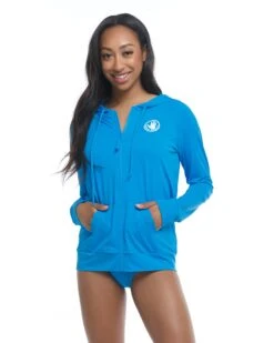 Smoothies Adeline UPF 50+ Sun Zip-Up Hoodie - Coastal