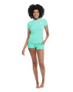 Smoothies In Motion Rash Guard - Sea Mist -HYN Swimwear Shop 39506740A 276FrontFullBody