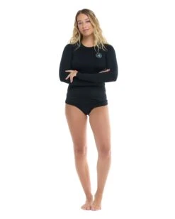 Smoothies Sleek Rash Guard - Black -HYN Swimwear Shop 39506741A 068FrontFullBody