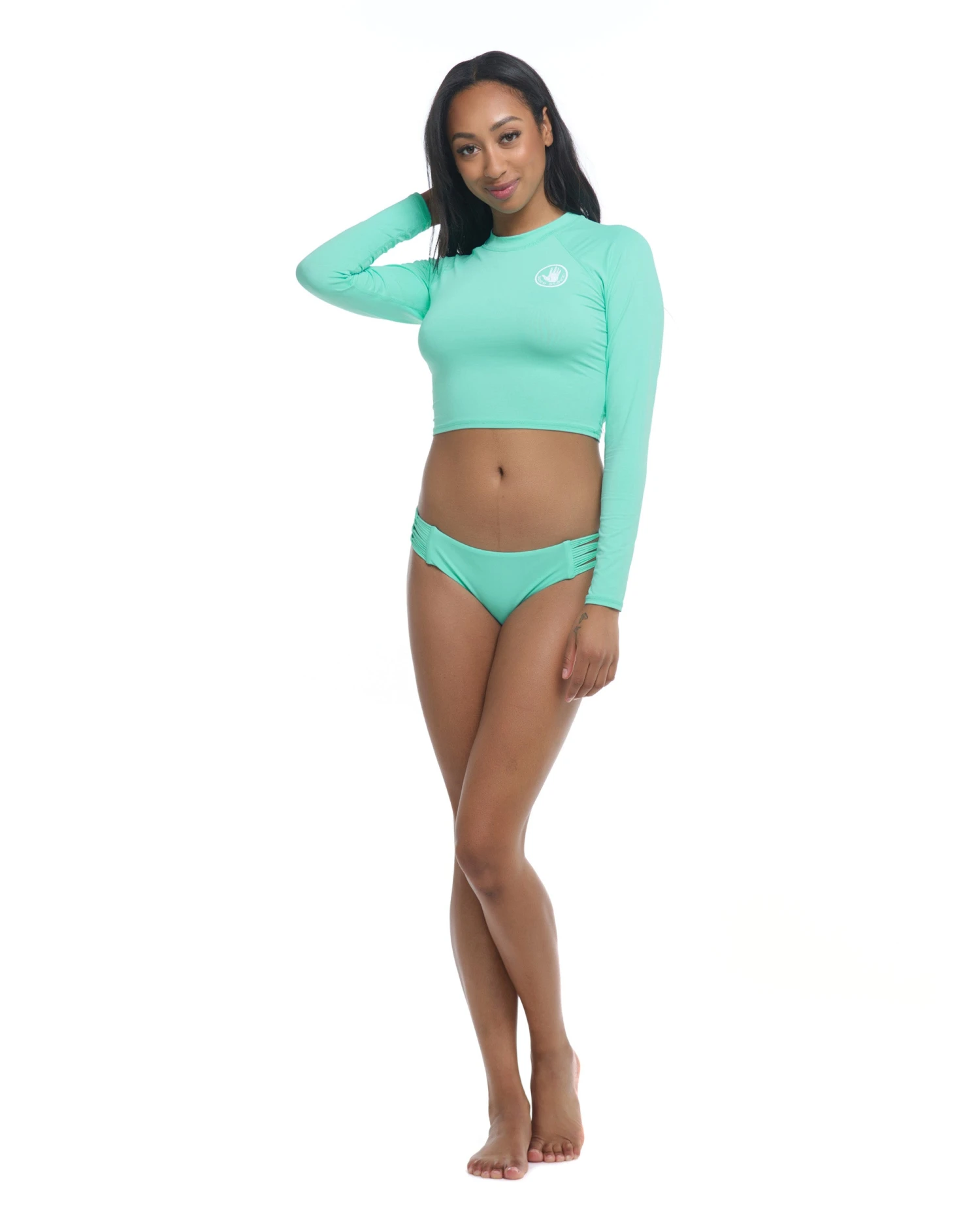 Smoothies Let It Be Cross-Over Rash Guard - Sea Mist 1 Smoothies Let It Be Cross-Over Rash Guard - Sea Mist