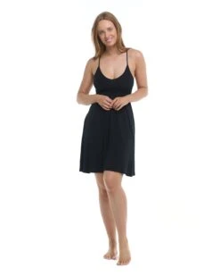 Ivy Cover-Up Dress - Black -HYN Swimwear Shop 39522621 068FrontFullBody