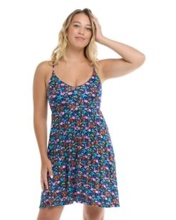 Vivid Field Ivy Cover-Up Dress - Indigo -HYN Swimwear Shop 39522621 380Front