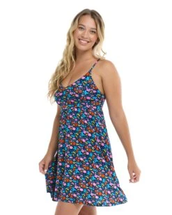 Vivid Field Ivy Cover-Up Dress - Indigo -HYN Swimwear Shop 39522621 380Side