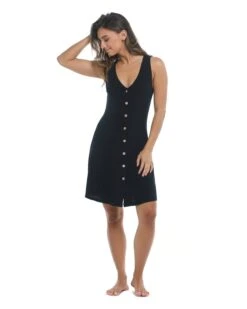 Cora Cover-Up Dress - Black -HYN Swimwear Shop 39538623 068FrontFullBody