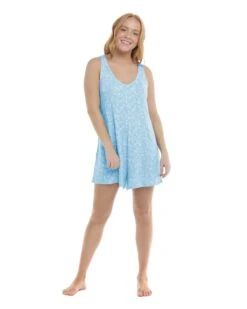 Flowery Skies Irina Romper - Baby Blue -HYN Swimwear Shop 39538624 414Front