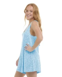 Flowery Skies Irina Romper - Baby Blue -HYN Swimwear Shop 39538624 414Side