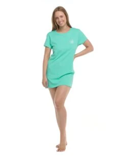Brielle T-Shirt Dress - Seamist Heather -HYN Swimwear Shop 39538625 276HFrontFullBody