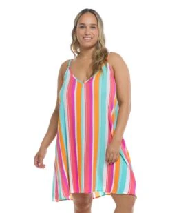 Firenze Nicole Plus-Size Cover-Up Dress - Multi -HYN Swimwear Shop 39538626X 1300Front