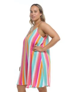 Firenze Nicole Plus-Size Cover-Up Dress - Multi -HYN Swimwear Shop 39538626X 1300Side