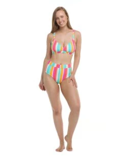 Firenze Drew D-F Cup Swim Top - Multi -HYN Swimwear Shop 39590128D 300FrontFullBody