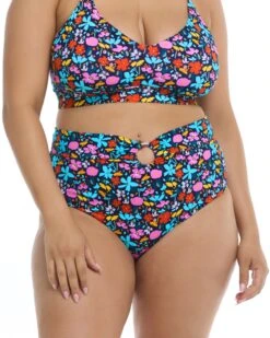 Vivid Field Plus-Size Woodstock Bikini Bottom - Indigo -HYN Swimwear Shop 39600151X 380FrontDetail