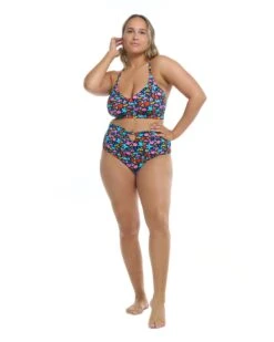 Vivid Field Ruth Plus Size Triangle Bikini Top - Indigo -HYN Swimwear Shop 39600226X 380FrontFullBody