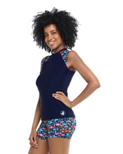 Vivid Field Exhale Cross-Over Rash Guard - Indigo 9 Vivid Field Exhale Cross-Over Rash Guard - Indigo -HYN Swimwear Shop 39600745 380Side