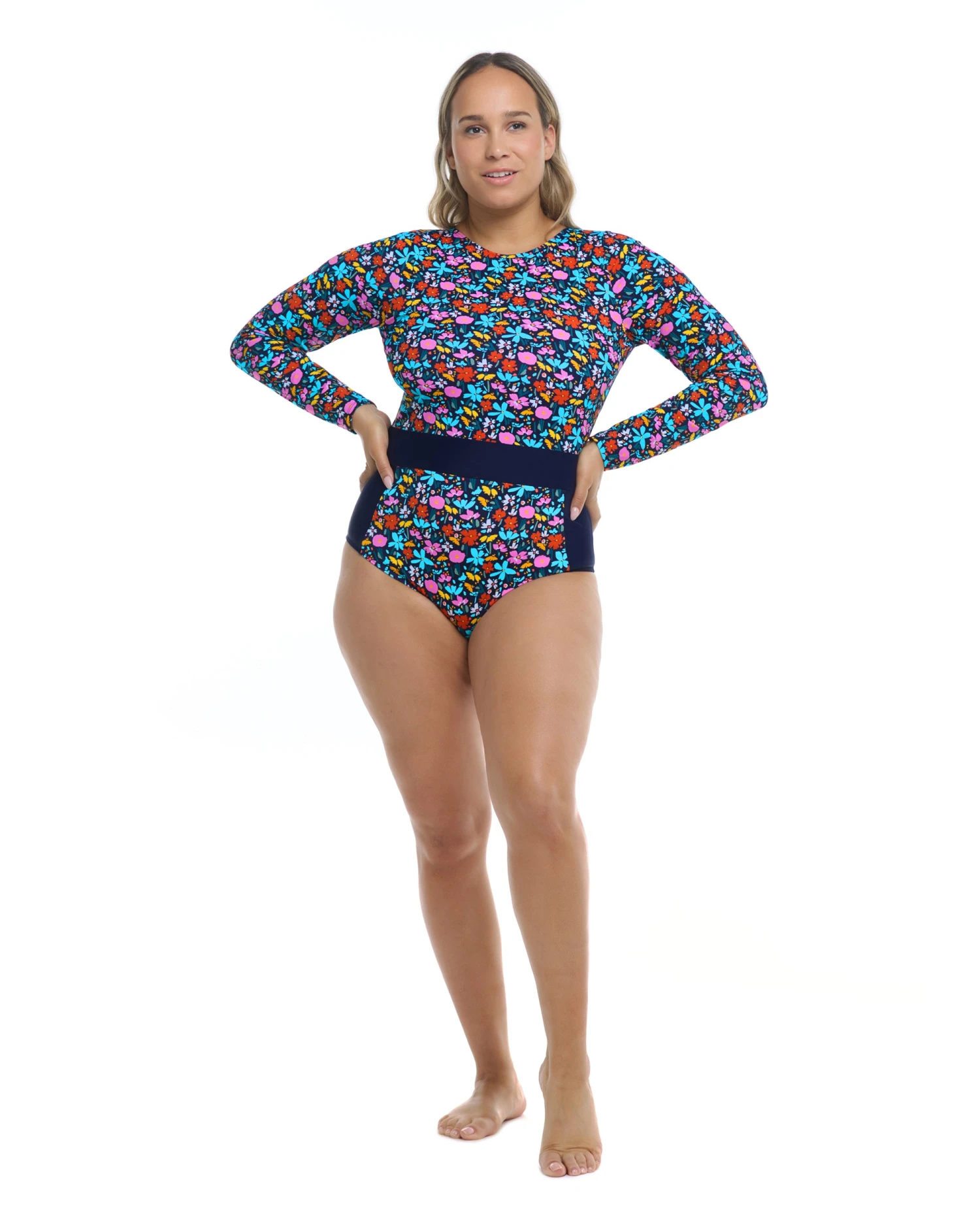 Vivid Field Plus Size Wave Paddle Suit - Indigo 3 Vivid Field Plus Size Wave Paddle Suit - Indigo - Image 3