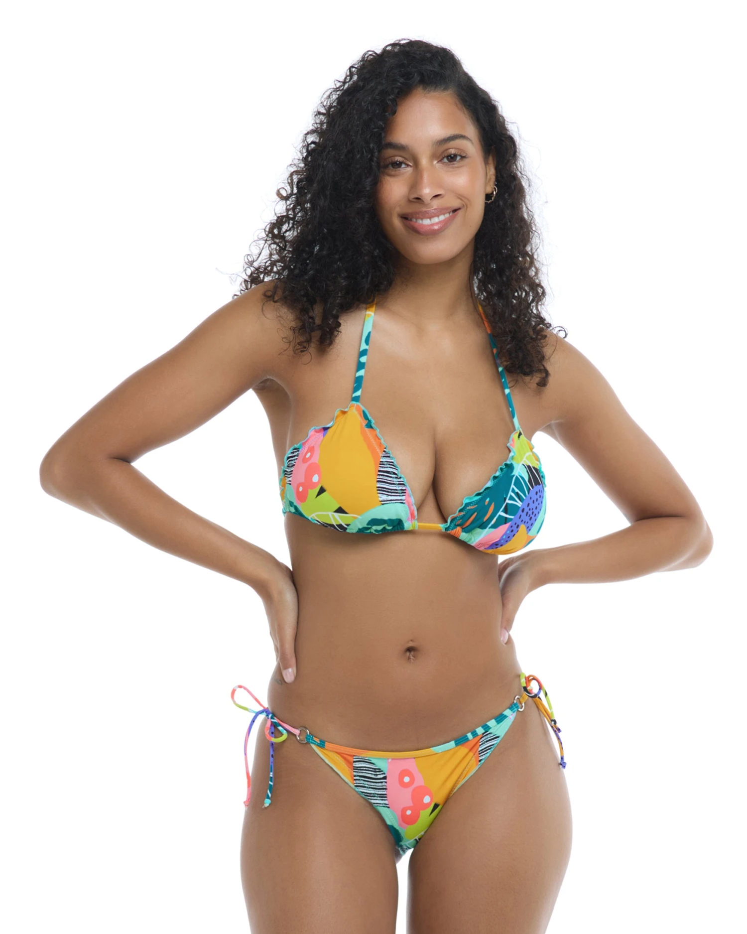 Curacao Dita Ruffle D-Cup Cup Bikini Top - Multi 1 Curacao Dita Ruffle D-Cup Cup Bikini Top - Multi
