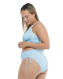 Flowery Skies High Tides Plus Size Swim Bottom - Baby Blue