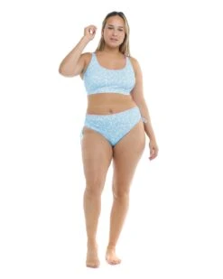 Flowery Skies Amore Plus Size Bikini Top - Baby Blue -HYN Swimwear Shop 39604319X 414Front