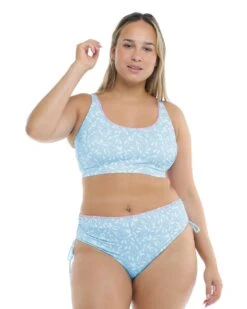 Flowery Skies Amore Plus Size Bikini Top - Baby Blue