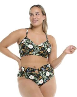 Inflorescence Drew Plus Size Bikini Top - Black