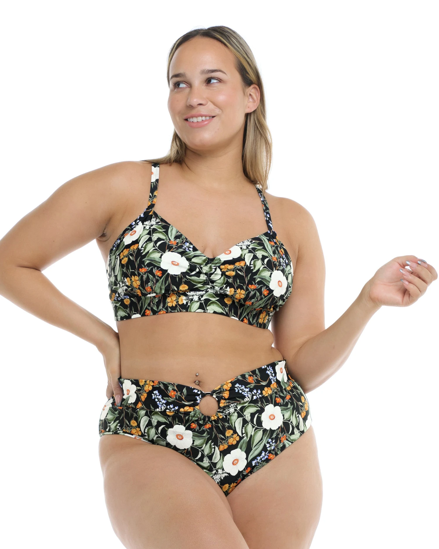 Inflorescence Drew Plus Size Bikini Top - Black 1 Inflorescence Drew Plus Size Bikini Top - Black
