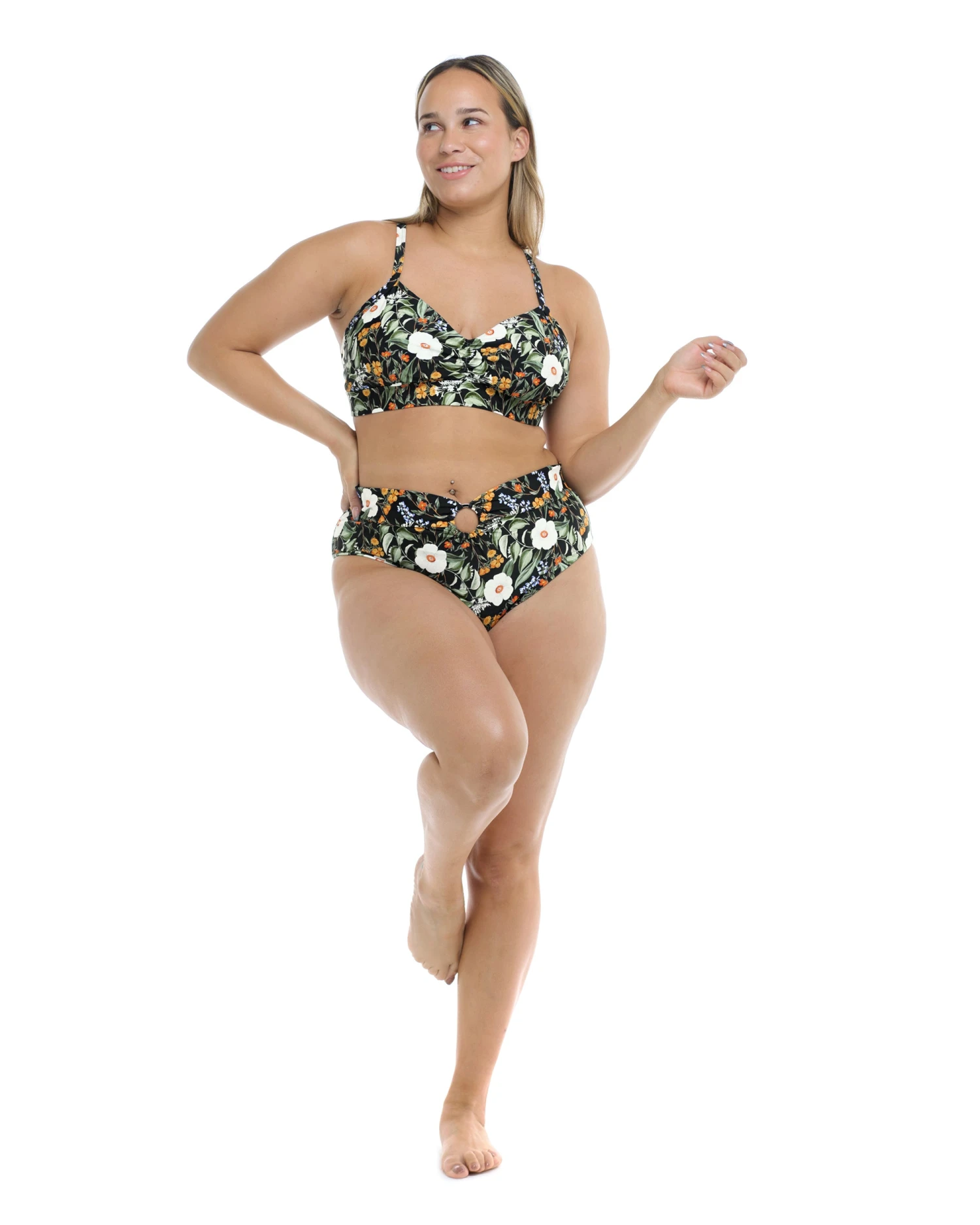 Inflorescence Drew Plus Size Bikini Top - Black 3 Inflorescence Drew Plus Size Bikini Top - Black - Image 3