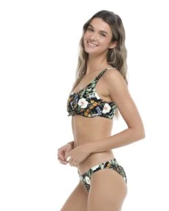 Inflorescence Kate Tie-Front Tank Swim Top - Black -HYN Swimwear Shop 3960568 368Side