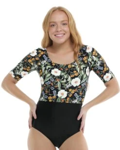 Inflorescence Kat Paddlesuit - Black -HYN Swimwear Shop 39605754 368Front Front