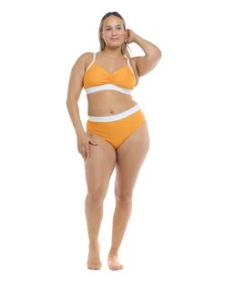 Ripple Drew Plus Size Swim Top - Yellow -HYN Swimwear Shop 39606128X 310Front