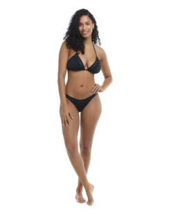 Constellation Dita D-Cup Triangle Bikini Top - Black -HYN Swimwear Shop 3960700D 068Front