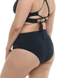 Constellation Marlee Plus Size High-Waist Bikini Bottom - Black -HYN Swimwear Shop 39607150X 068FrontDetail