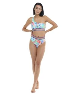 Posy Malia One-Shoulder Swim Top - Multi -HYN Swimwear Shop 39608208 300FrontFullBody