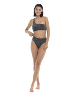 Stardust Malia One-Shoulder Swim Top - Black -HYN Swimwear Shop 39611208 068Front