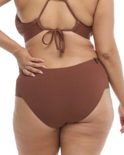 Ibiza Coco Plus Size Bikini Bottom - Brown -HYN Swimwear Shop BGW SWIM IBIZA Brown Coco X Back