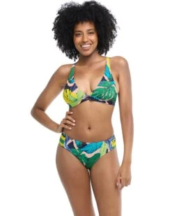 Manoa Falls Nuevo Contempo High Rise Bikini Bottom - Nightfall -HYN Swimwear Shop BGW SWIM MANOA FALLS Nuevo Contempo Front