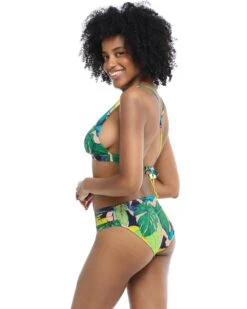 Manoa Falls Nuevo Contempo High Rise Bikini Bottom - Nightfall -HYN Swimwear Shop BGW SWIM MANOA FALLS Nuevo Contempo Side