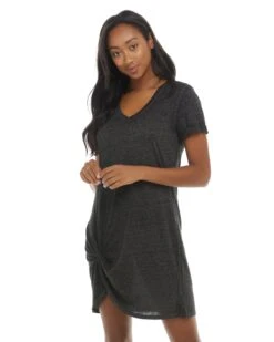 April Swim Cover-Up Dress - Black 10 April Swim Cover-Up Dress - Black -HYN Swimwear Shop BGW SWIM S22 ADD COVERUPS April Black Front2