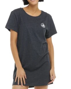 Brielle T-Shirt Dress - Heather Grey -HYN Swimwear Shop BGW SWIM S22 ADD COVERUPS Brielle Heather Grey Front2 DETAIL