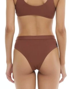 Ibiza Marlee High-Waisted Bikini Bottom - Brown -HYN Swimwear Shop BGW SWIM S23 IBIZA Brown Marlee Back