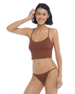 Ibiza Norah Swim Crop Top - Brown -HYN Swimwear Shop BGW SWIM S23 IBIZA Brown Norah Side