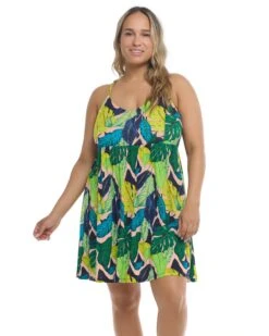 Monoa Falls Ivy Plus Size Dress - Nightfall -HYN Swimwear Shop BGW SWIM S23 MANOA FALLS Ivy X Front2