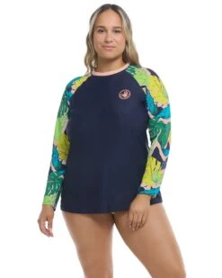 Manoa Falls Sleek Cross-Over Rash Guard Plus Size - Nightfall 6 Manoa Falls Sleek Cross-Over Rash Guard Plus Size - Nightfall -HYN Swimwear Shop BGW SWIM S23 MANOA FALLS Sleek X Front