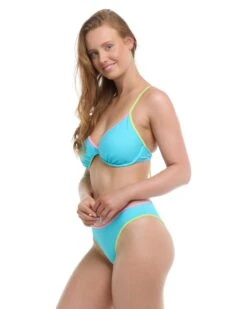 Spectrum Solo D-F Cup Bikini Top - Cyan -HYN Swimwear Shop BGW SWIM S23 SPECTRUM Cyan Solo D Side